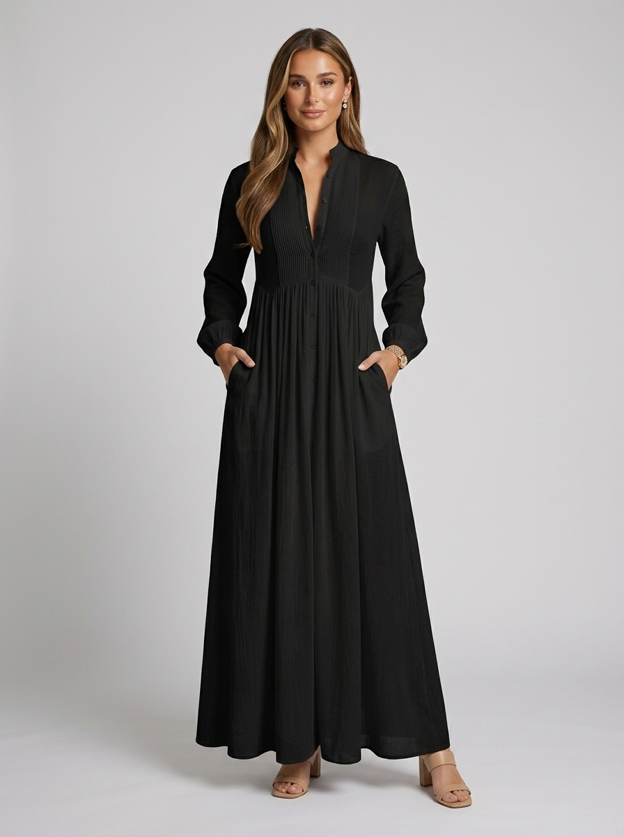 long sleeve summer maxi dress S Light Blue Flowy shoulder 17.6 in Long Sleeve Flare Dress