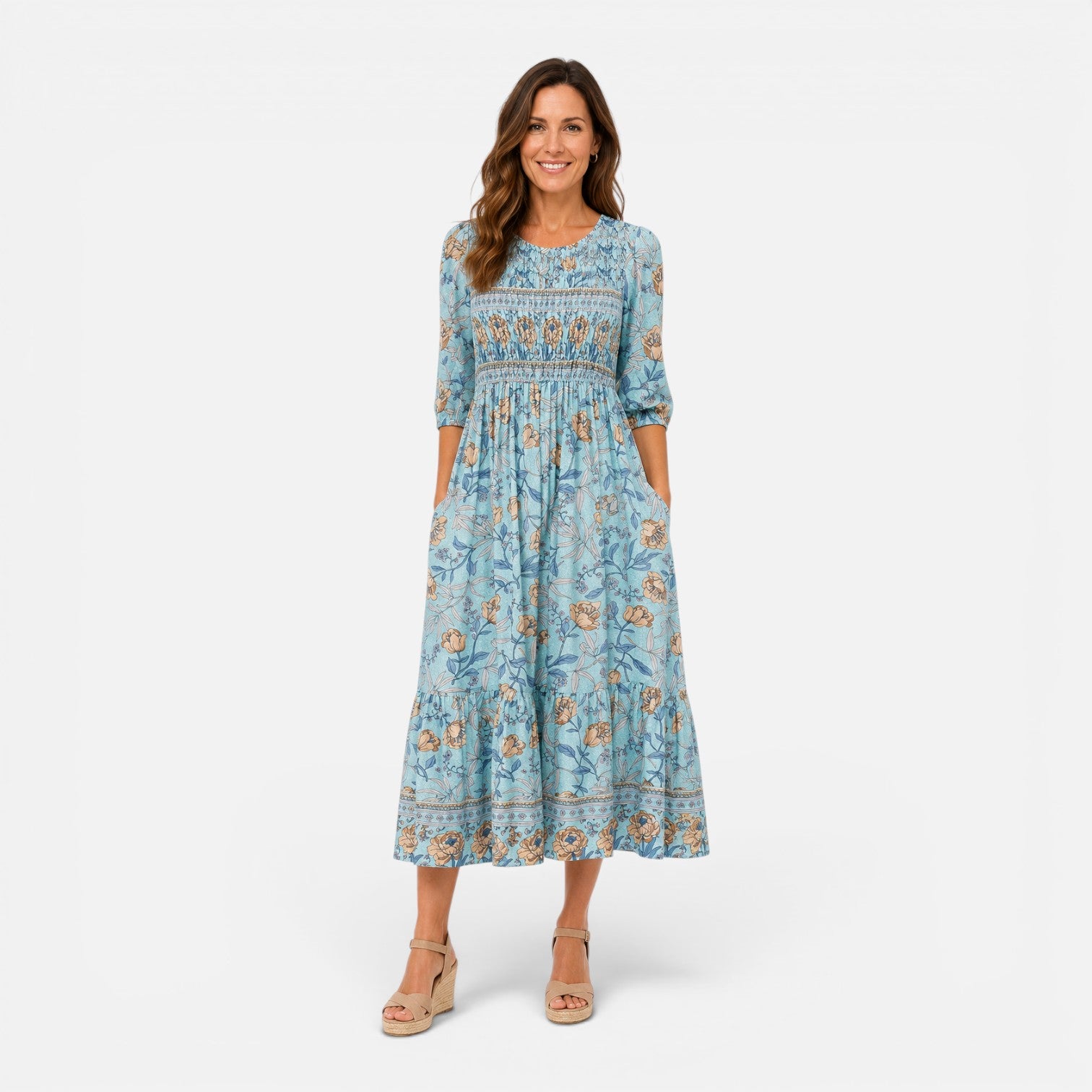 Women's Floral Print Midi Dress