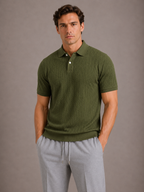 Men's Textured Polo Shirt – Short Sleeve Regular Fit