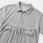 Maison Straver | Men’s Polo Shorts Set Textured Relaxed Fit Summer Outfit