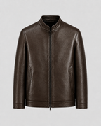 Men’s PU Leather Jacket – Stand Collar Zip Style