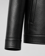 Men’s PU Leather Zip Jacket – Classic Collar Style