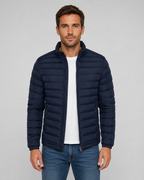 Men’s Quilted Puffer Jacket – Stand Collar Fit