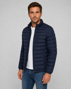 Men’s Quilted Puffer Jacket – Stand Collar Fit