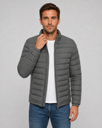 Men’s Quilted Puffer Jacket – Stand Collar Fit
