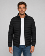 Men’s Quilted Puffer Jacket – Stand Collar Fit