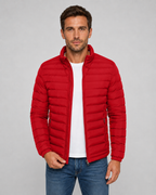 Men’s Quilted Puffer Jacket – Stand Collar Fit