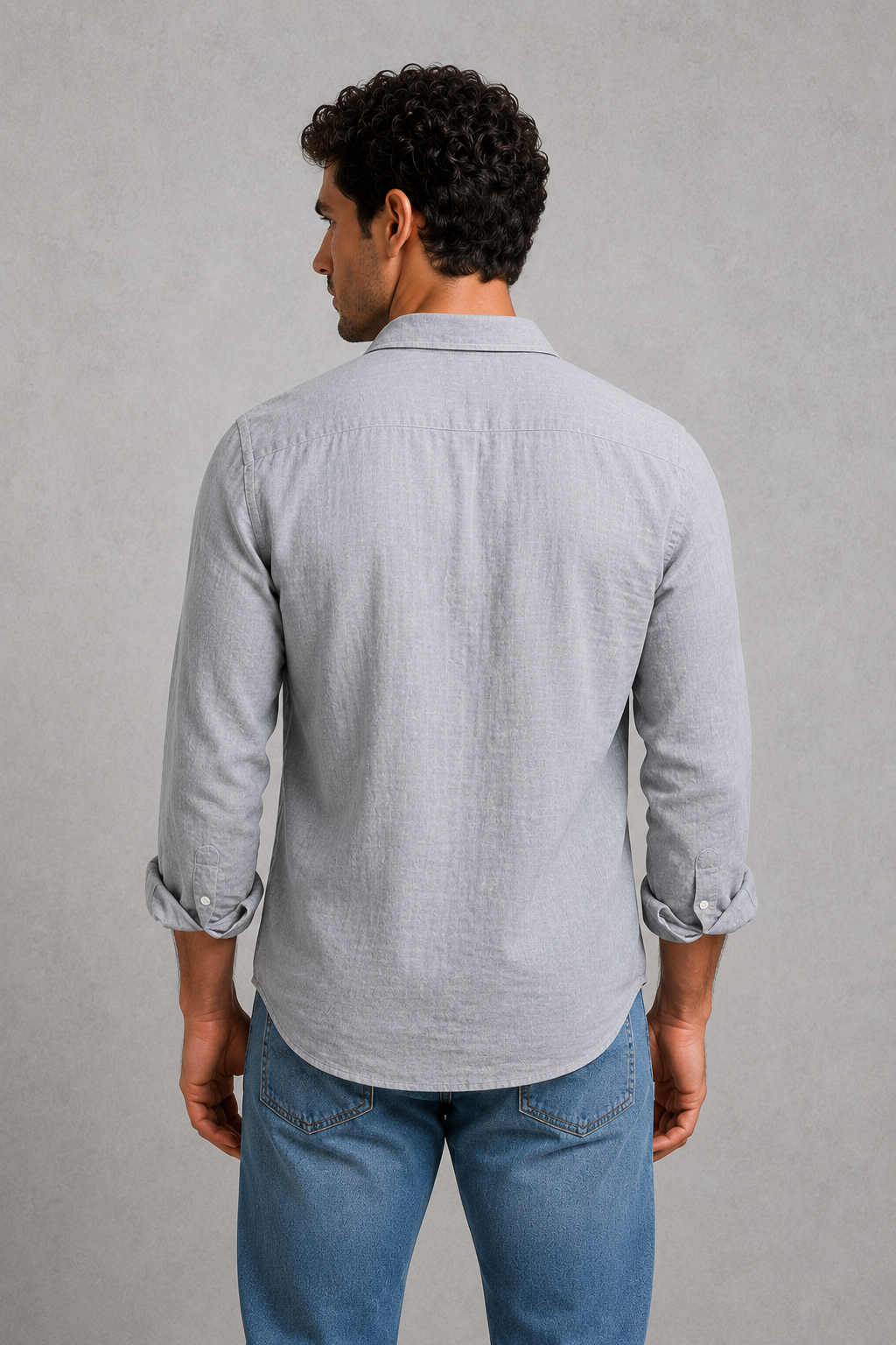 Men's Long Sleeve Casual Shirt – Button-Up Regular Fit