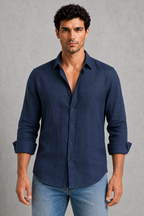 Men's Long Sleeve Casual Shirt – Button-Up Regular Fit