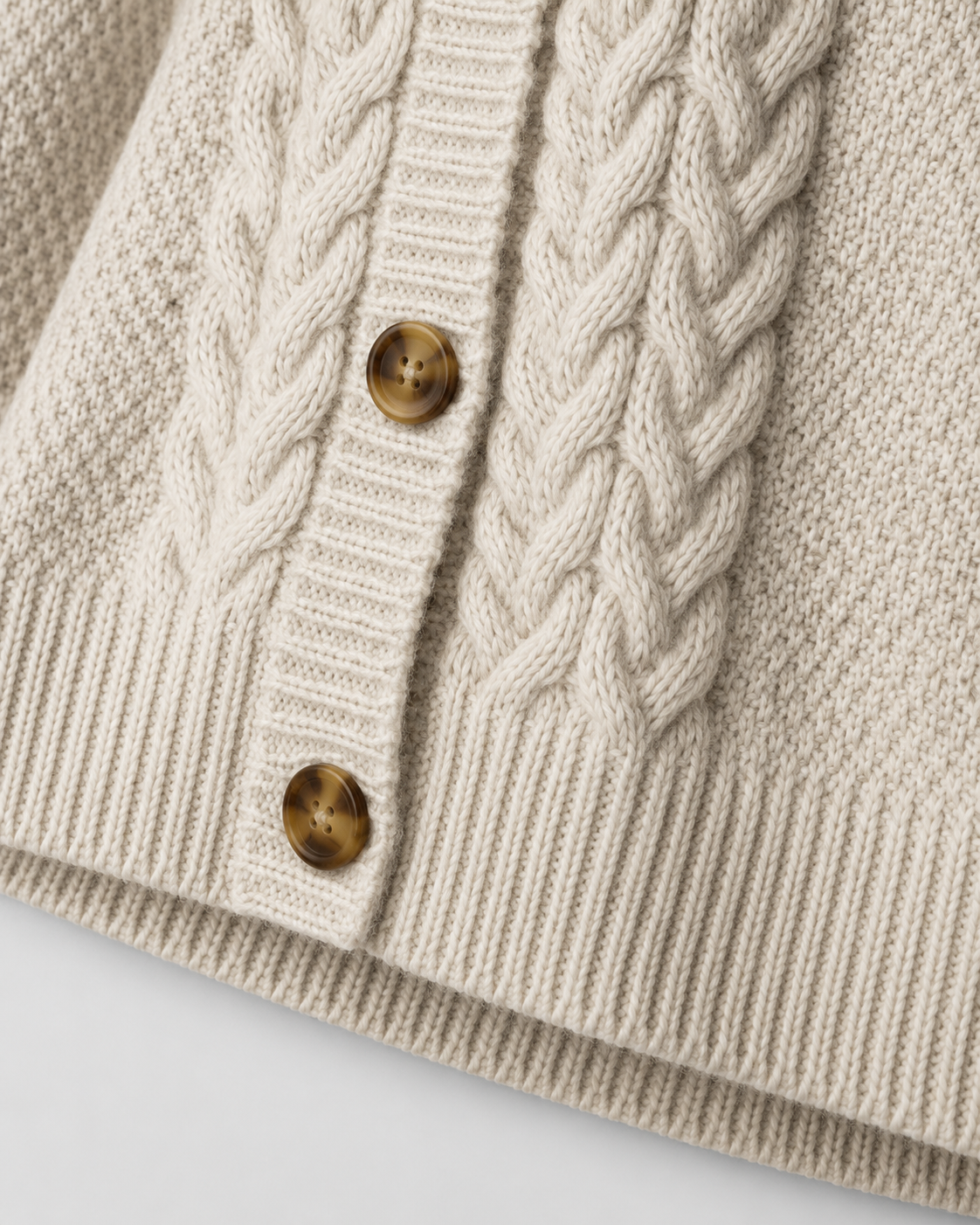 Women’s Cable Knit Cardigan – Button Front Relaxed Fit