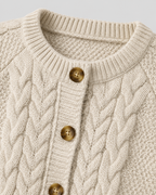 Women’s Cable Knit Cardigan – Button Front Relaxed Fit
