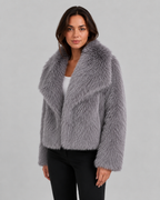 Women's Cropped Faux Fur Jacket