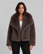 Women's Cropped Faux Fur Jacket