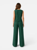 Women's Sleeveless Two Piece Set – Wide Leg Trouser Co-Ord
