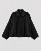 Women's Suede Zip-Up Jacket, Relaxed Cropped Fit