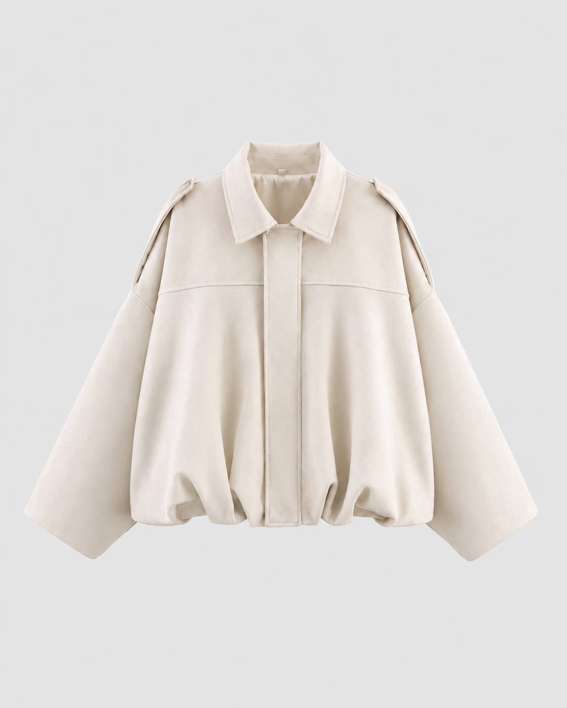 Women's Suede Zip-Up Jacket, Relaxed Cropped Fit