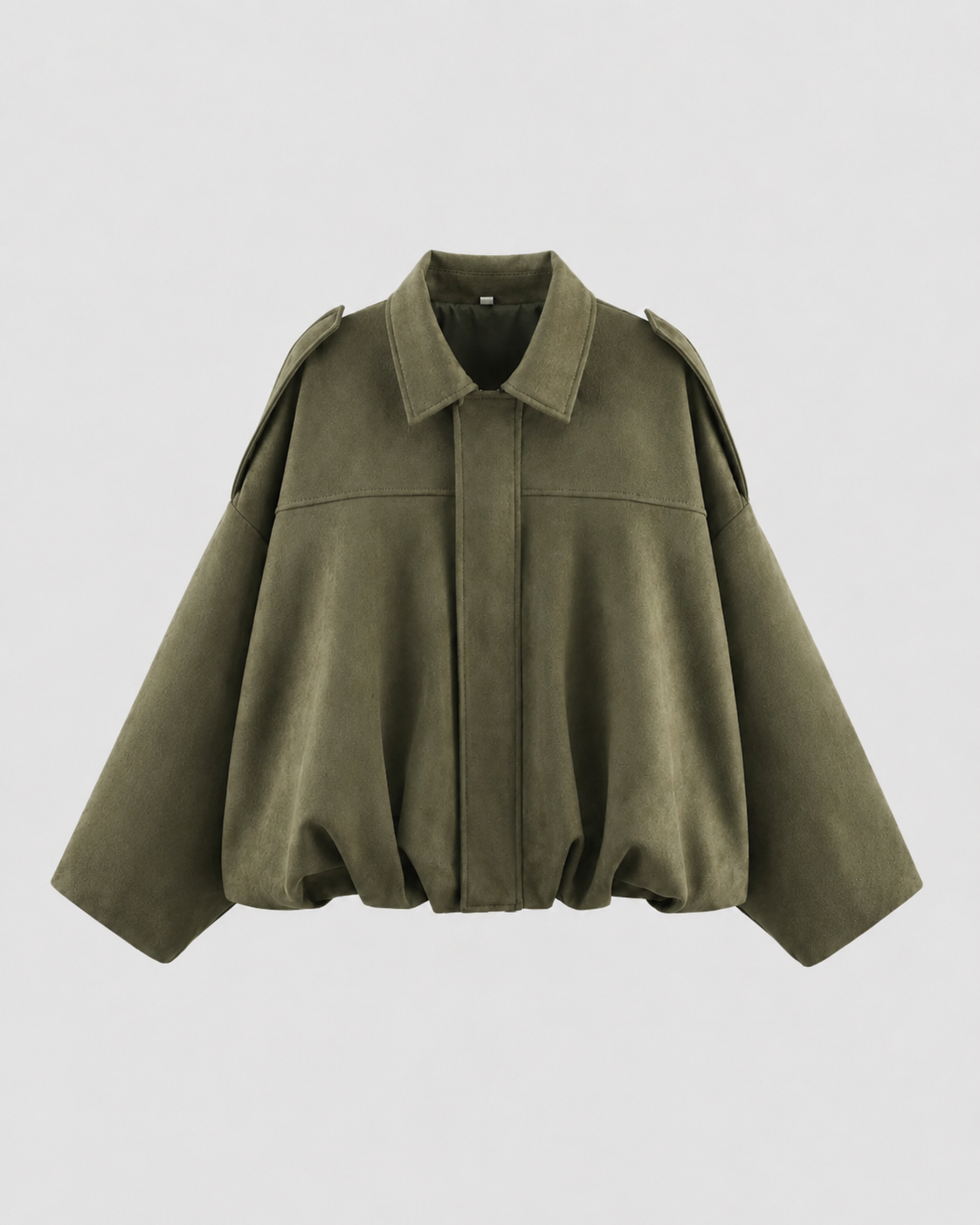 Women's Suede Zip-Up Jacket, Relaxed Cropped Fit