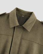 Women's Suede Zip-Up Jacket, Relaxed Cropped Fit