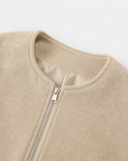 Women's Wool Blend Cropped Bomber Jacket