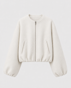Women's Wool Blend Cropped Bomber Jacket