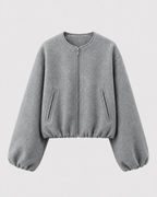 Women's Wool Blend Cropped Bomber Jacket