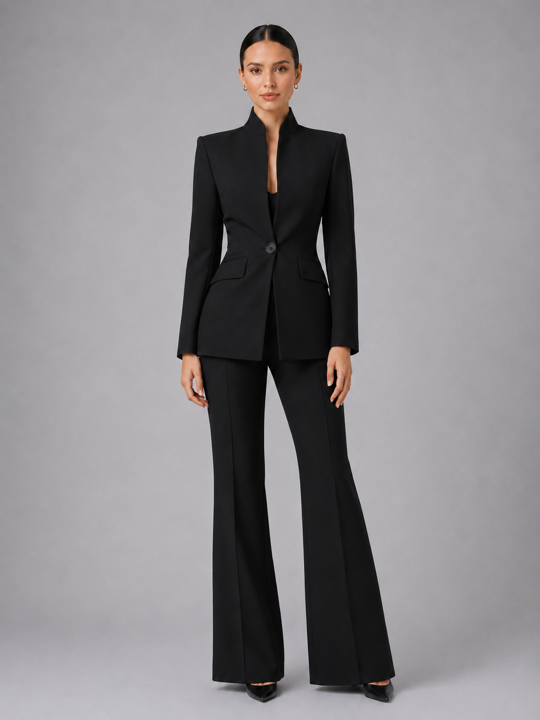 Women's Two-Piece Blazer and Wide Leg Trouser Set
