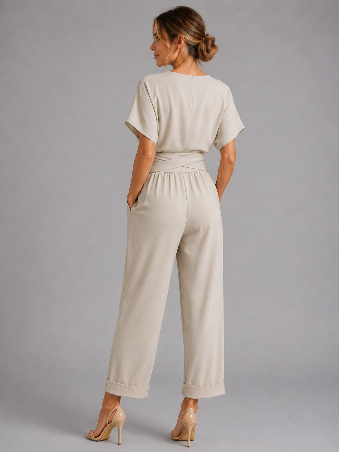 Women’s Wrap Front Two Piece Set – Relaxed Summer Fit