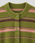 Button-Front Striped Cardigan - Relaxed Knit Fit