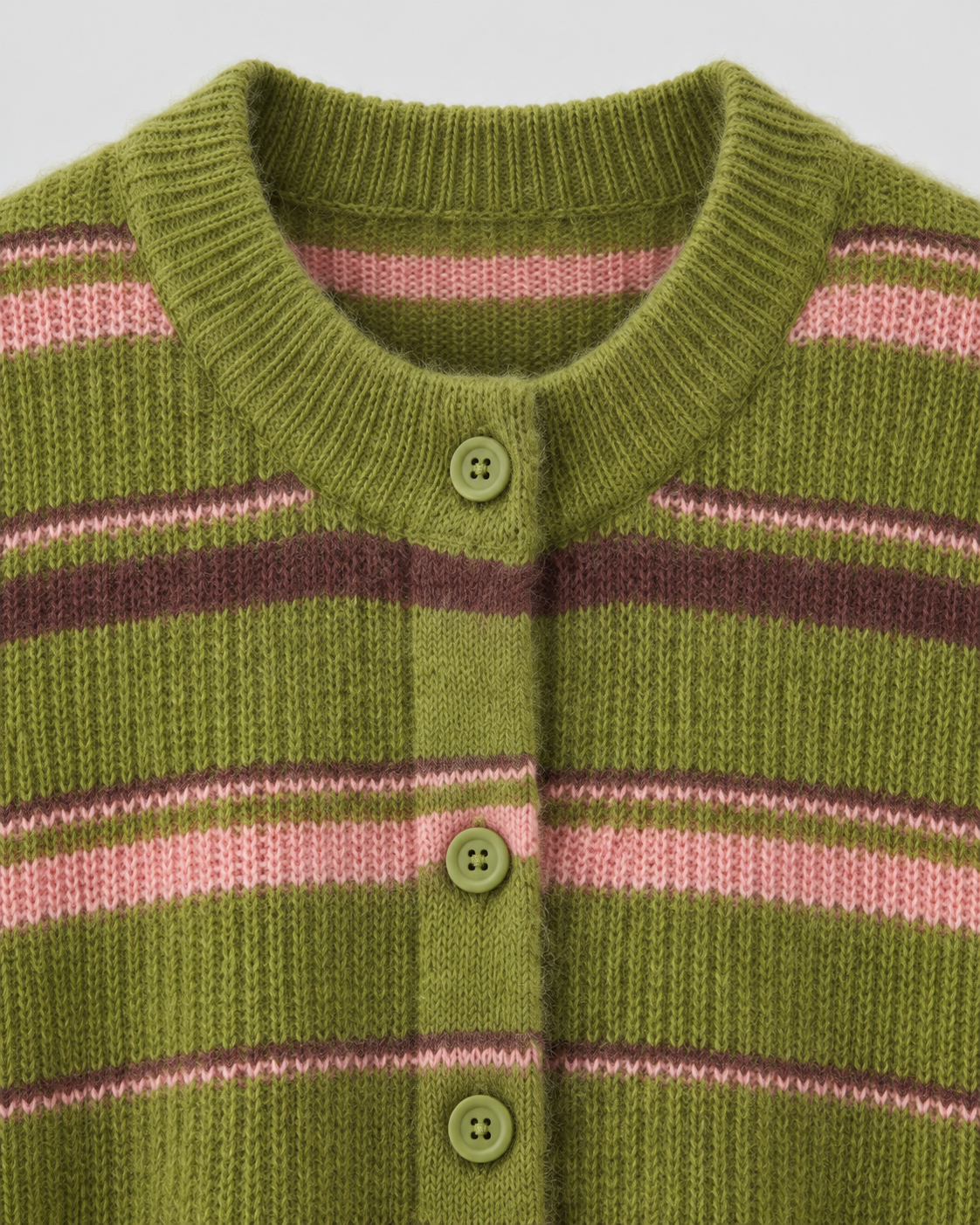Button-Front Striped Cardigan - Relaxed Knit Fit