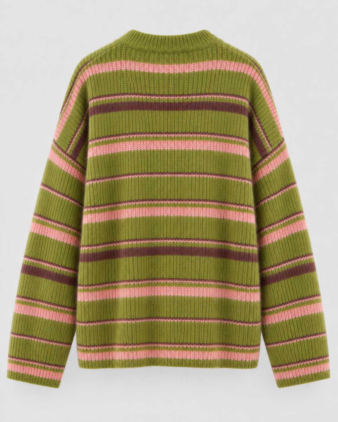 Button-Front Striped Cardigan - Relaxed Knit Fit