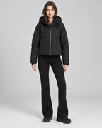 Cropped Hooded Puffer Jacket - Full-Zip Winter