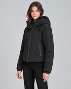 Cropped Hooded Puffer Jacket - Full-Zip Winter