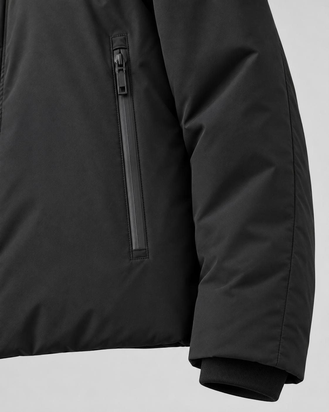 Cropped Hooded Puffer Jacket - Full-Zip Winter