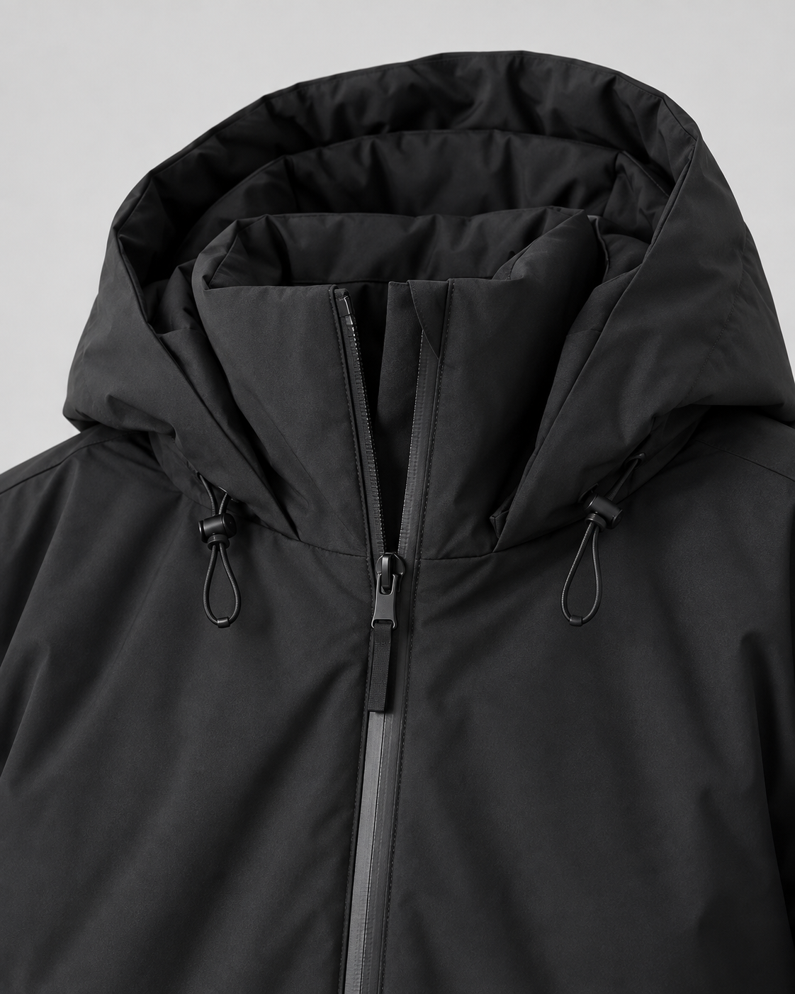 Cropped Hooded Puffer Jacket - Full-Zip Winter