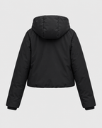 Cropped Hooded Puffer Jacket - Full-Zip Winter