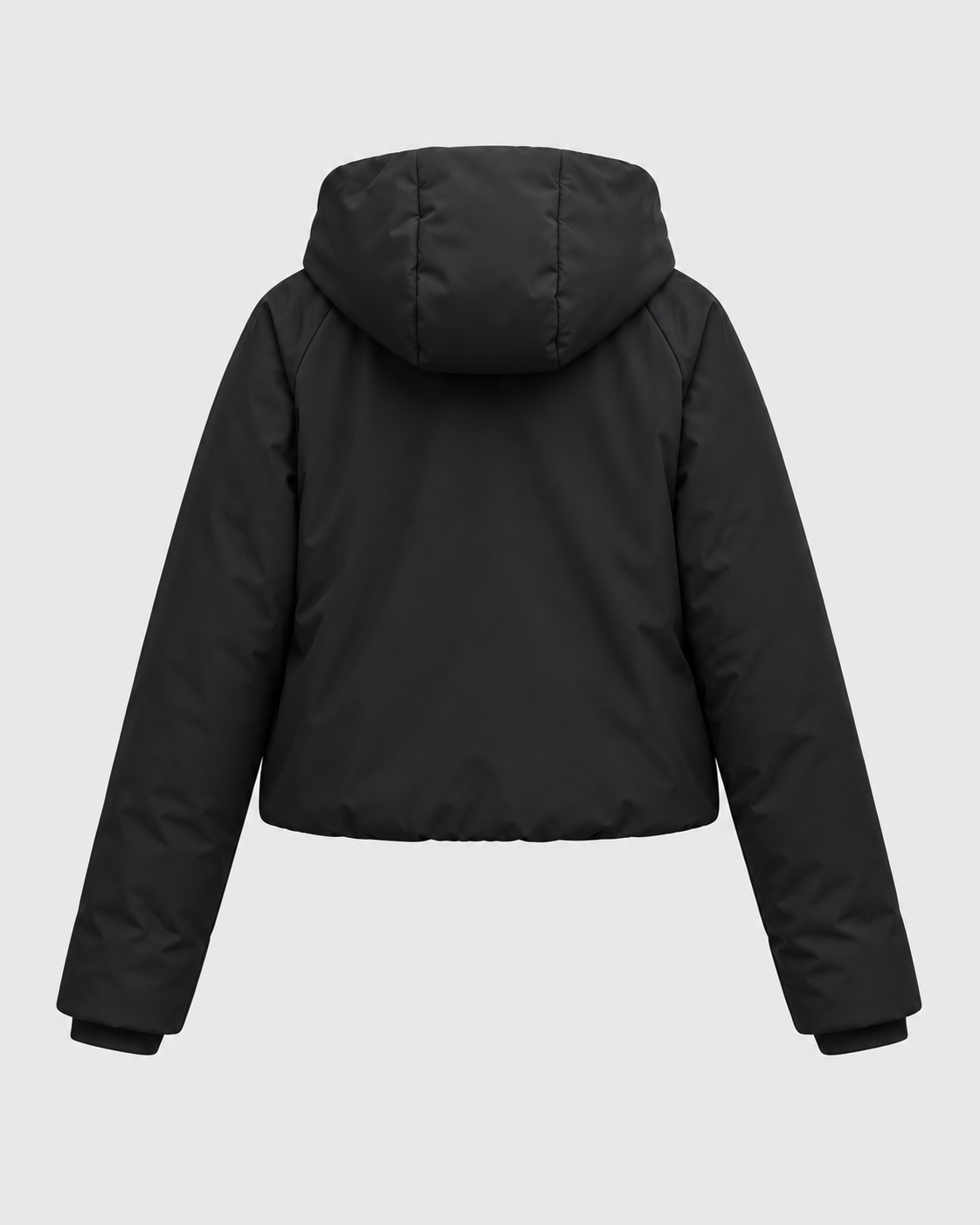 Cropped Hooded Puffer Jacket - Full-Zip Winter