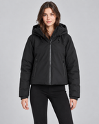 Cropped Hooded Puffer Jacket - Full-Zip Winter