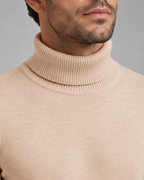 Men's Turtleneck Sweater Fine Knit Roll Neck