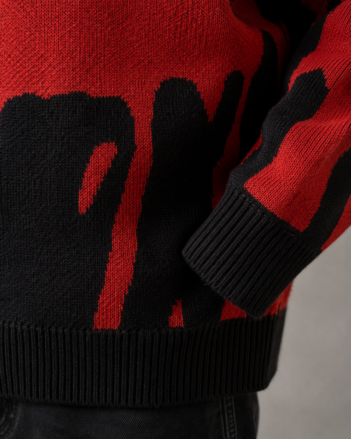 Men's Abstract Knit Sweater - Relaxed Streetwear Fit