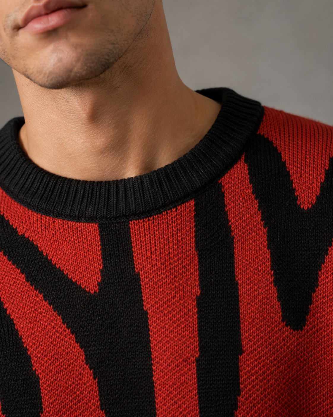 Men's Abstract Knit Sweater - Relaxed Streetwear Fit
