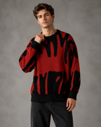 Men's Abstract Knit Sweater - Relaxed Streetwear Fit