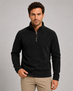 Men's Brushed Fleece Quarter-Zip Pullover - Stand Collar Regular Fit