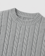 Men's Cable Knit Crew Neck Sweater