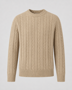 Men's Cable Knit Crew Neck Sweater