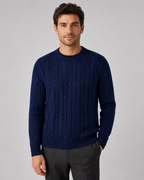 Men's Cable Knit Crew Neck Sweater