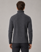 Men's Cable Knit Turtleneck Sweater - Ribbed Neck Slim Fit