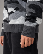 Men's Camo Knit Sweater - Relaxed Fit Crew Neck