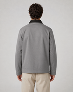 Men's Contrast Collar Barn Jacket Zip Front Workwear