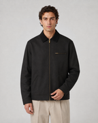 Men's Contrast Collar Barn Jacket Zip Front Workwear