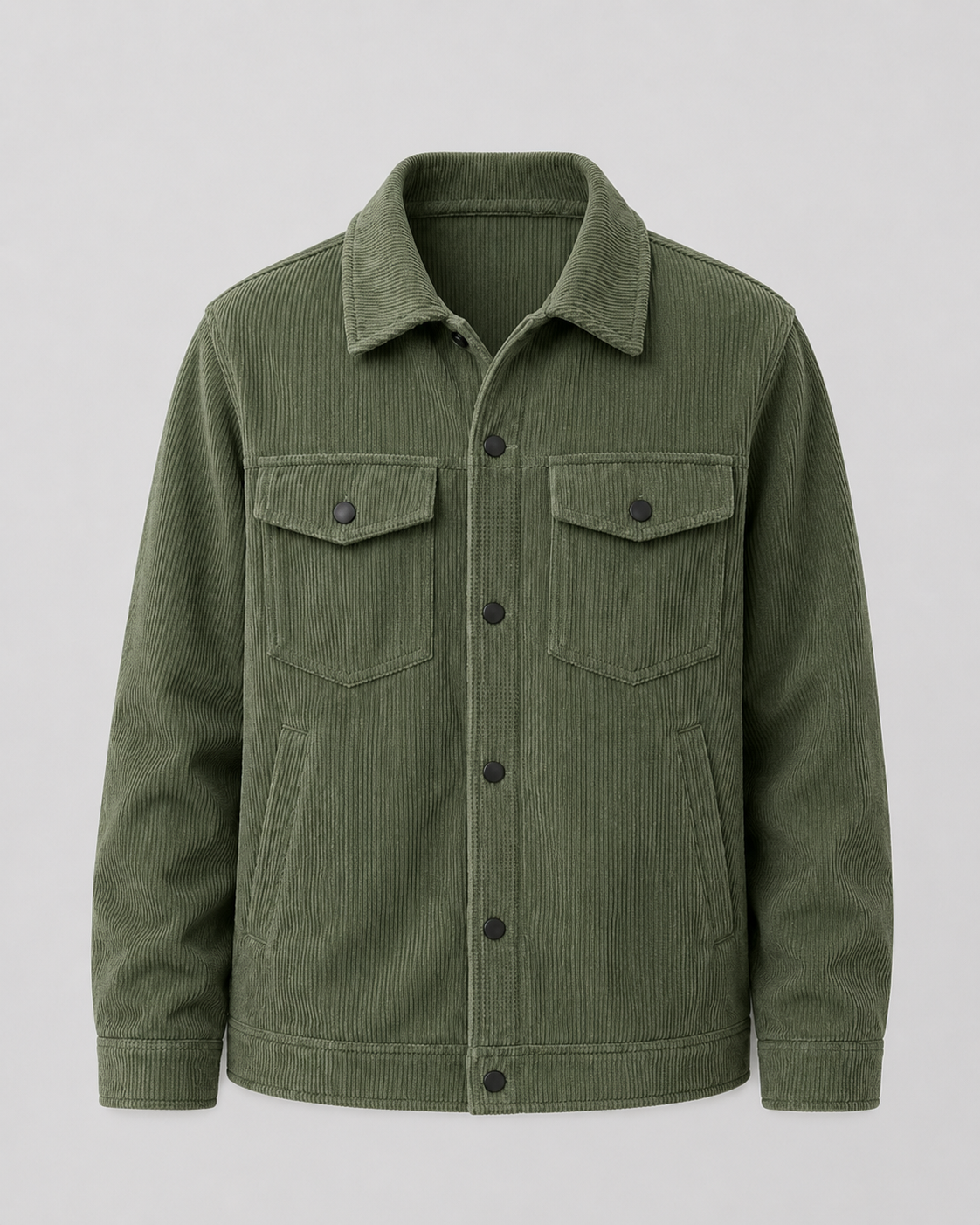 Men's Corduroy Shirt Jacket with Chest Pockets